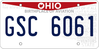 OH license plate GSC6061