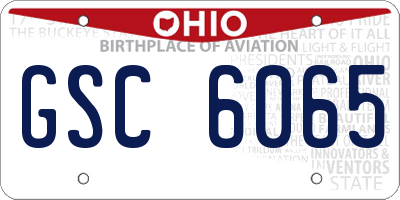 OH license plate GSC6065