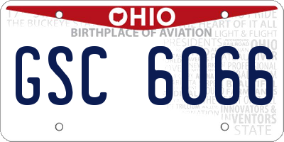 OH license plate GSC6066