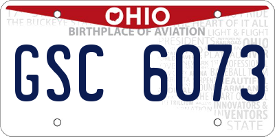 OH license plate GSC6073