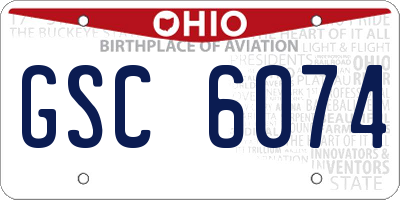 OH license plate GSC6074