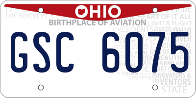 OH license plate GSC6075