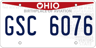 OH license plate GSC6076