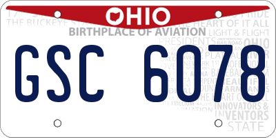 OH license plate GSC6078