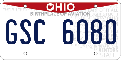 OH license plate GSC6080