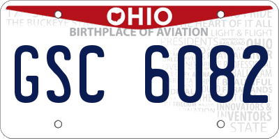 OH license plate GSC6082