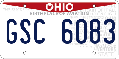 OH license plate GSC6083