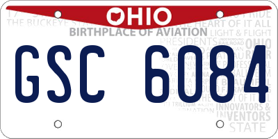 OH license plate GSC6084