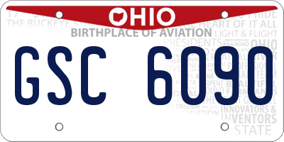 OH license plate GSC6090