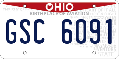 OH license plate GSC6091