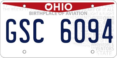 OH license plate GSC6094