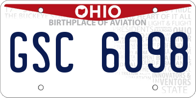 OH license plate GSC6098