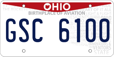 OH license plate GSC6100