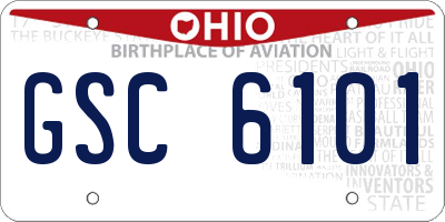 OH license plate GSC6101