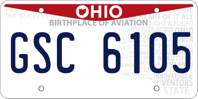 OH license plate GSC6105