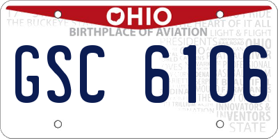 OH license plate GSC6106