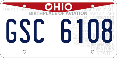 OH license plate GSC6108