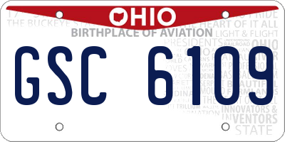 OH license plate GSC6109