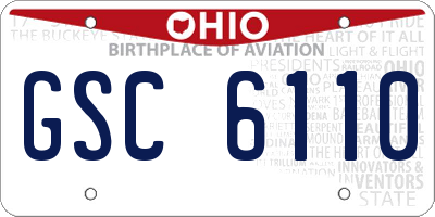 OH license plate GSC6110