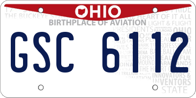 OH license plate GSC6112