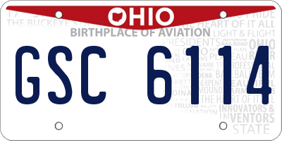 OH license plate GSC6114