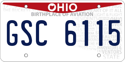 OH license plate GSC6115