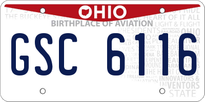 OH license plate GSC6116