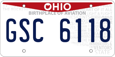 OH license plate GSC6118