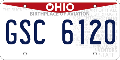 OH license plate GSC6120