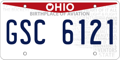 OH license plate GSC6121