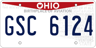 OH license plate GSC6124