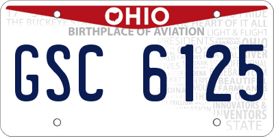 OH license plate GSC6125