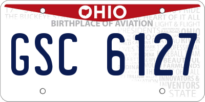 OH license plate GSC6127