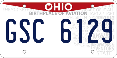 OH license plate GSC6129