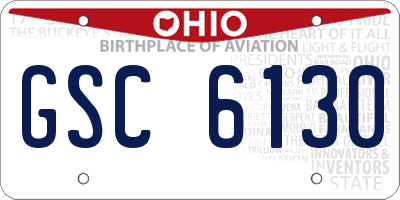 OH license plate GSC6130