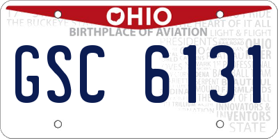 OH license plate GSC6131