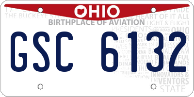 OH license plate GSC6132