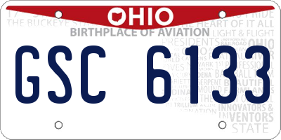 OH license plate GSC6133