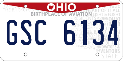 OH license plate GSC6134