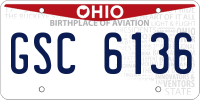 OH license plate GSC6136