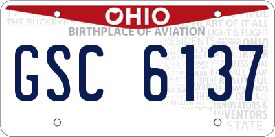 OH license plate GSC6137