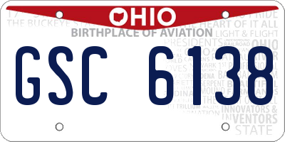 OH license plate GSC6138