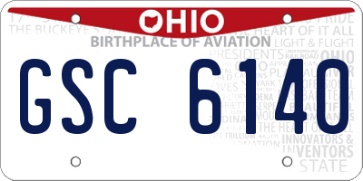 OH license plate GSC6140