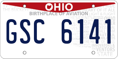 OH license plate GSC6141