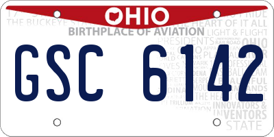 OH license plate GSC6142