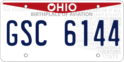 OH license plate GSC6144