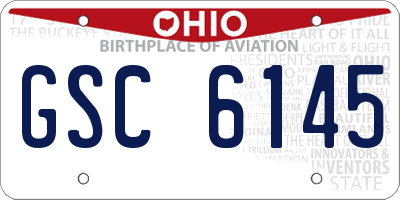 OH license plate GSC6145