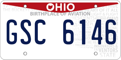 OH license plate GSC6146