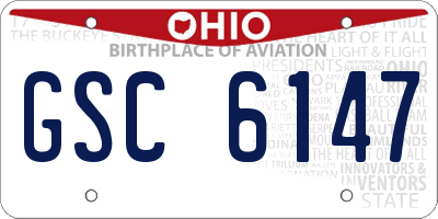 OH license plate GSC6147