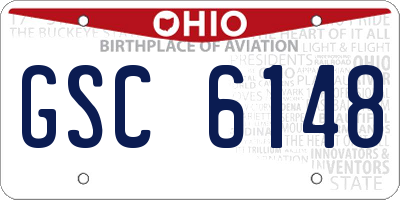 OH license plate GSC6148